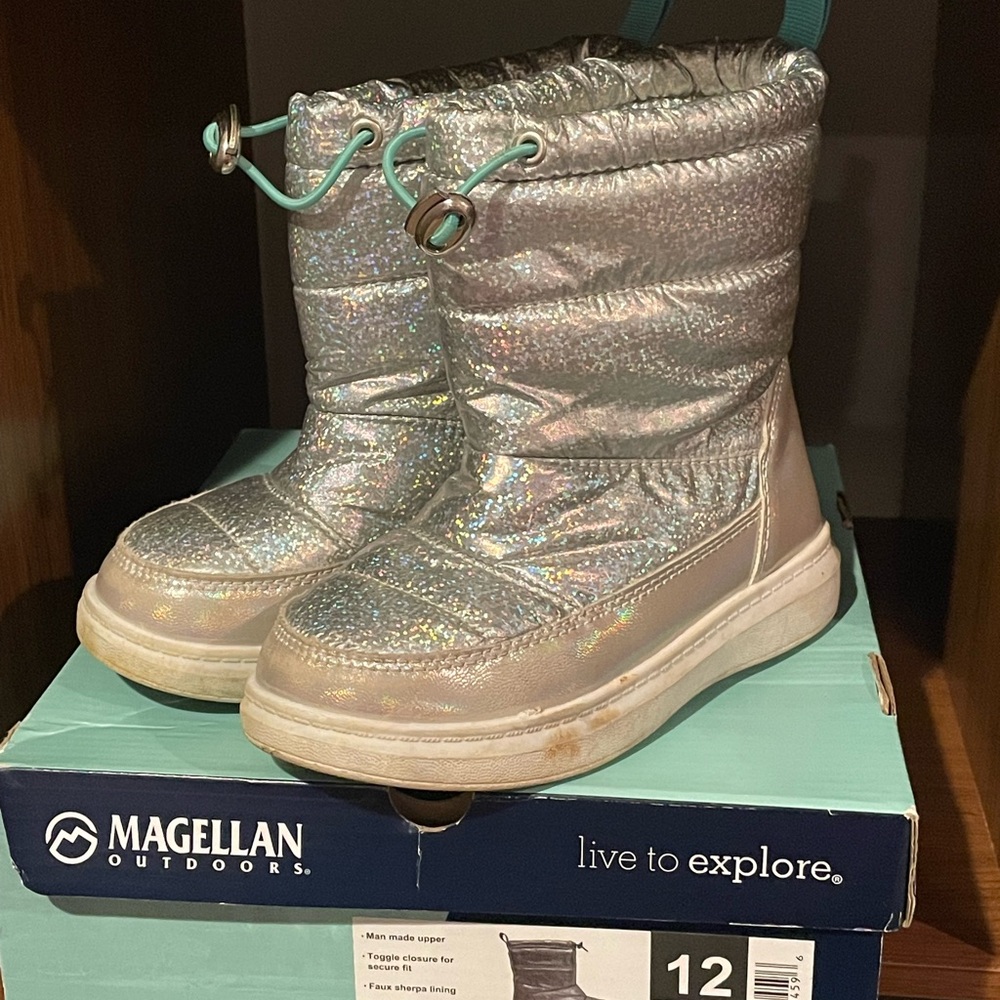 Magellan Outdoors Kids Shiny Silver Boots